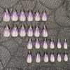 24 Pcs Halloween Pink Almond Short Press on Nails - SHANRUN Black Spider Web French Fake Nails Press ons Nail Art Tips Glue on Nails Full Cover Acrylic Stick False Nails with Ombre Purple Design Women