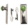 Melody Jane Dollhouse Satin Nickel Door Handle with Green Crystal Knob & Keys