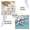 Gorais Flower Bride Wedding Hair Comb Silver Opal Bridal Hair Piece Pearl Hair Clip Hair Accessories for Women and Girls