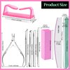 FANDAMEI Nail Care Kit, Nail Files 100/180, Nail Buffer Block, Cuticle Nippers, Cuticle Trimmer, Cuticle Pusher, Nail Tools, Nail Kit, Pedicure & Manicure Tools, Nail Prep Kit, Manicure Kit for Women