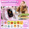 Smart Watch for Kid Age 4 5 6 7 8 9 10 Boys Girls Learning Toy with 26 Puzzle Game 1.69" Touch Screen HD Camera Video Music Player Alarm Clock Storybook Pedometer Christmas Birthday Gift Idea (gold)
