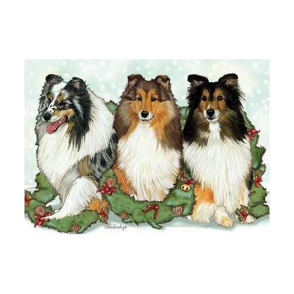 Pipsqueak Shetland Sheepdog Christmas Cards : 10 Holiday Cards with Envelopes - ADORABLE!