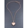 YOUFENG Love Heart Locket Necklace Holds Pictures Paved Blue Red White CZ Rose Gold Charm Living Memory Lockets (Rose gold Locket)