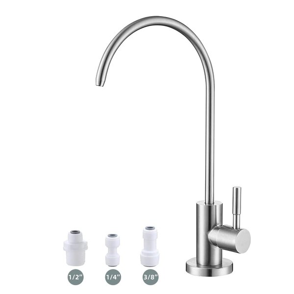 Drinking Water Faucet,Lead-Free Sink Water RO Faucet,Reverse Osmosis Faucet for Kitchen Bar Sink,Brushed Nickel SUS304 Stainless Steel