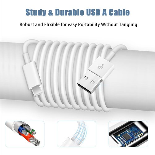 USB C Charger Charging Cable Cord for iPhone 16/15 Pro/Pro Max/Plus AI Phone, iPhone USB-A to USB-C Power Cord for iPad Pro 12.9/11, iPad Air 5/4, AirPods 4 4th, iPhone 15/16 Car Carplay Cord