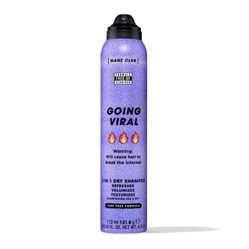 MANE CLUB Going Viral 3-IN-1 Texturizing Dry Shampoo, cruelty free, vegan, no sulfates or parabens, 4.3 Oz