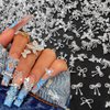 50pcs 3D Metal Bow Nail Charms Random Nail Bows Butterfly Nail Art Charms Silver Nail Charms Alloy Nail Rhinestones Cute Bow Charms for Nails Design Bowknot Butterfly Nail Jewels for Nail Art Supplies