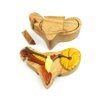 Hummingbird & Flower - All Natural Wood Intarsia Puzzle Box - Handcrafted with Secret Compartment