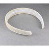 Beige cream velvet headband soft velour hair band accessory 1 inch wide plain classic basic style
