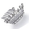 Decorative Hair Comb Miniture Princess Tiara Rhinestone Crystal Flowers Bridal Hair Comb, White