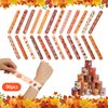 WIQEDOHA 96PCS Thanksgiving Maple leaf Themed Slap Bracelets for Thanksgiving Party Favors, Fall party Favors,Birthday Party Favors,Classroom Prizes ,24 Designs