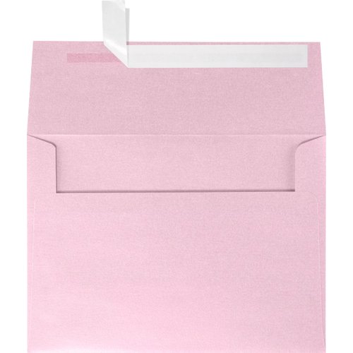 LUXPaper A7 Invitation Envelopes | Peel & Press | 5 1/4" x 7 1/4" | Rose Quartz Metallic | 80lb. Text | 50 Qty