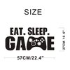 Yyart Eat Sleep Game Wall Decal Gamer Controller Wall Stickers Vinyl Wall Decal for Kids Bedroom Vinyl Wall Art Decals Nursery Decor A55 (Black)