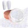 Laza 1.5g/0.05oz Diamond Nail Glitter Reflective Glitter Rhinestones Diamond Dust Pixie Crystals for Nails Holographic Nail Powder Triangle Glitter Decorations for Nail Art Tips Manicure - White