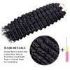 Curly Braiding Hair 22Inch 6Packs Deep Curly Crochet Hair Synthetic Crochet Hair Extensions for Women #1B Natural Black Curly Hair Extensions(22 Inch,6packs,#1B)