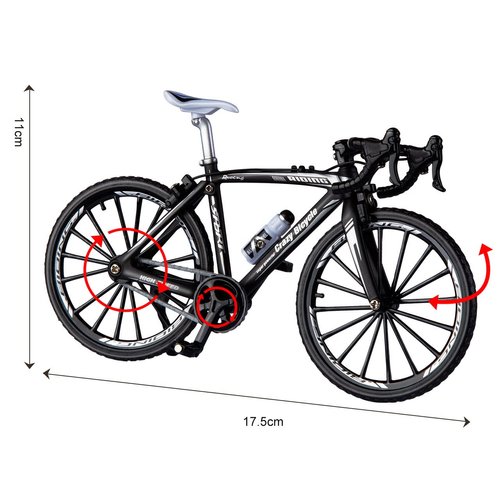 1:10 Scale Die-Cast Alloy Mini Mountain Bike Bicycle Model Toy Desktop Decoration Crafts for Cycling Lovers Bike Racers Athletes Children Boys and Girls (Black)