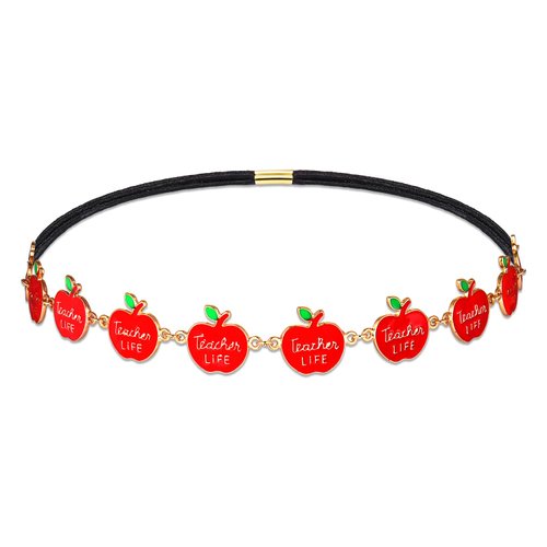 HZEYN Teacher Headband Cute Teacher Apple Stretch Headbands Hair Band Party Costume Headwear Hair Accessories (Apple)