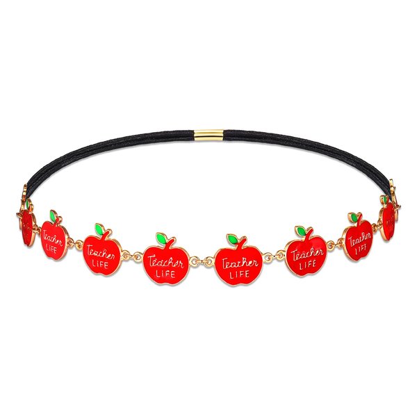 HZEYN Teacher Headband Cute Teacher Apple Stretch Headbands Hair Band Party Costume Headwear Hair Accessories (Apple)