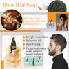 2PCS Black Shampoo Bar Soap,Moisturizing Gray Hair Reverse Soap Bar,Natural Hair Darkening Grey Hair Coverage Shampoo Bar Soap for Men & Women
