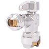 SharkBite 1/2 x 1/4 Inch (3/8 Inch OD) Compression Angle Stop Valve, Quarter Turn, Push to Connect Brass Plumbing Fitting, PEX Pipe, Copper, CPVC, PE-RT, HDPE, 23048-0000LF