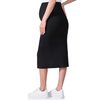 POSHDIVAH Women's Maternity Skirt Over The Belly Midi High Waisted Solid Stretchy Pregnancy Pencil Skirt Black Medium