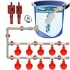 Complete Set Pipeline Automatic Chicken Nipple Waterer Cups and 1/2" PVC Tee Fittings Pipe Feeder Poultry Waterer Chicken Waterer Chicken Water Cup Chicken Waters Chicken Watering System