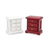 Dollhouse Bedside Table 2PCS Miniature Furniture 1:12 Scale Dollhouse Nightstand Set of 2 Bedroom Drawer Cabinets Model Accessories Mini House Scene Building Tabletop Decorations