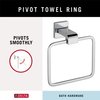 Delta 77546 Ara Wall Mount Square Closed Towel Ring Bath Hardware Accessory in Polished Chrome