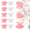 Newtay 20 Pcs Silicone Lip Brush Covers and Lip Brushes for Lipsticks, Lip Gloss, Lip Balm and Other Cream Makeup Products Pink White