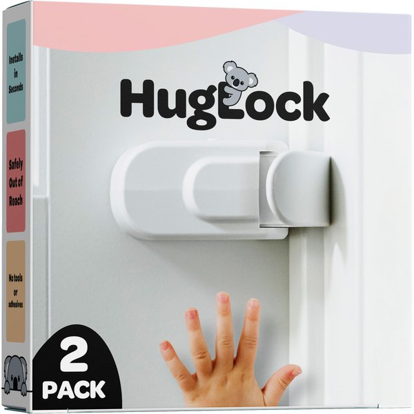 Huglock - The Snap-On Door Lock Kids Can't Reach or Defeat - No Tools or Adhesives Required - Works With Door Knob, Lever or Handle - Childproof Safety Locks are Toddler, Baby and Child Proof (1 Pack)