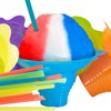 Super Cute Reusable 4oz Flower Cups With Straw 50pk. Colorful Leak Proof Bowls Perfect Snow Cone Supply for Kids Birthday Party or Summer Cookout. Easy Grip Bowl For Shaved Ice, Snacks, Ice Cream.