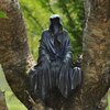 Peibang 5.9 Inch Mysterious Black Robe Statue -Spooky Decorations with Resin Figurine