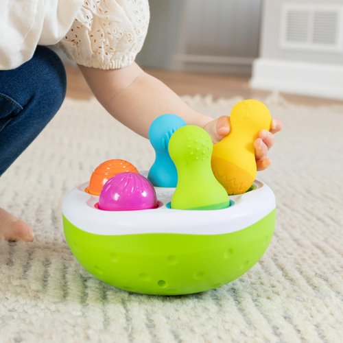 Fat Brain Toys F248 Fat Brain SpinnyPins, Kids Preschool, Spinning and Sorting Building Sets, Early Development Toy for Babies Aged 18 Months and Older, Multicoloured