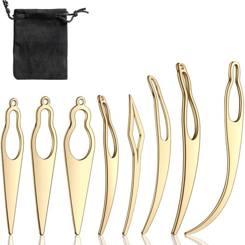 8 Pieces Dreadlocks Tool Sisterlocks Craft Dreadlocks Hair Extensions Locks Tool Hair Locking Tool Tightening Accessories for Different Christmas Braiding Hair Accessory (Gold)