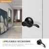 KNOBWELL 2 Pack Single Sided Dummy Door Levers Door Knobs Drop Style Dummy Knobs Door Handle Set, Matte Black Finish, Wave Style Dummy Levers for Right Handing Doors