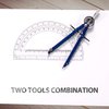 Professional Precision Compass Set, Metal Spring Bow Compass with Protractor, Lock, Pencil Leads & Screw Replacements, for Geometry, Math, Drafting, Drawing & Measuring, School & Office Supplies