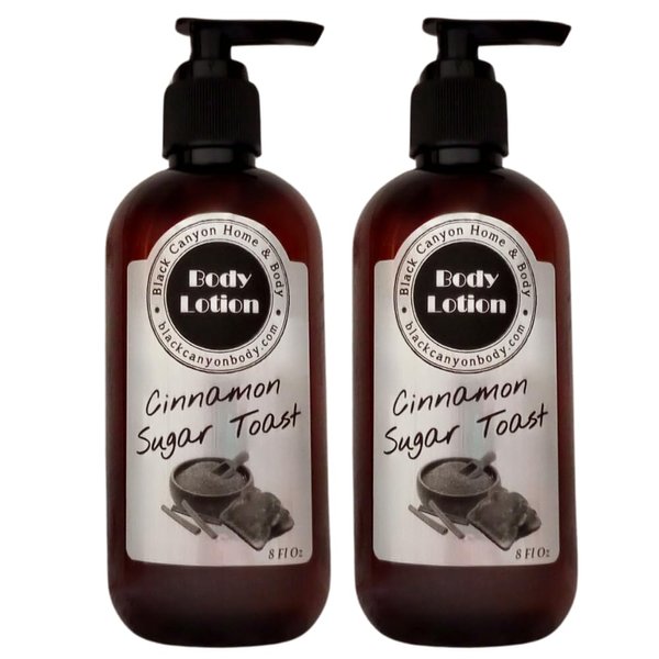 Black Canyon Cinnamon Sugar Toast Scented Luxury Body Lotion with Lanolin and Jojoba Oil, 8 Oz (2 Pack)