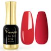 VENALISA Gel Nail Polish, 12ml Bright Red Color Soak Off UV LED Nail Gel Polish Nail Art Starter Manicure Salon DIY at Home, 0.43 OZ