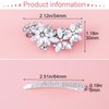 PAGOW 6Pcs Crystal Flower Bridal Hair Clips, Silver Bobby Pins Bride Wedding Hair Accessories, Rhinestone Flower Wedding Headpiece for Brides Women Girls