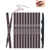 12Pcs Waterproof Eyebrow Pencil Light Brown, Brow Shape and Fill Eye Brow Pencil Kit,Eye Brow Pencils for Women Makeup, Long Lasting Smudge-Proof Easy to Color, Retractable Brow Pen with Brow Razor-02