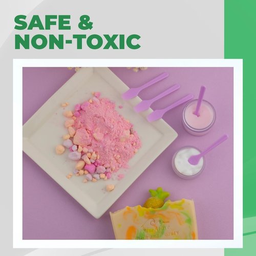 100 PCS Cosmetic Spatula, 2.5" Make Up Disposable Plastic Spatula, Facial Cream Mask Scoop, Skin Care Plastic Spoon for Mixing & Sampling