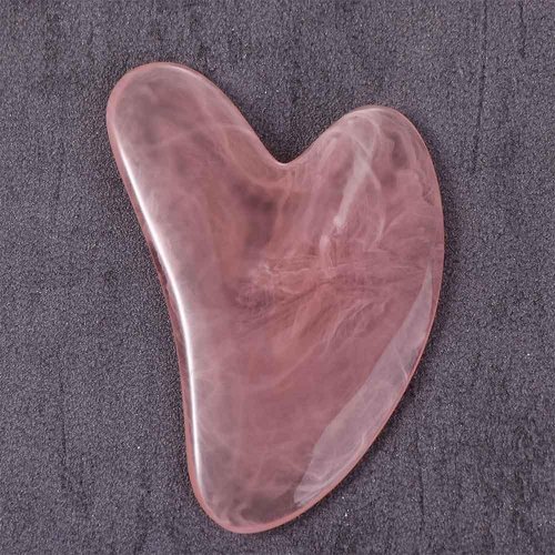 HODASHI 1Pc Gua Sha Facial Tools Body Massager SPA Resin Scraping Massage Skin Care Tool Face Slimming Wrinkle Remover Beeswax Scraper Facial Kits (Pink)