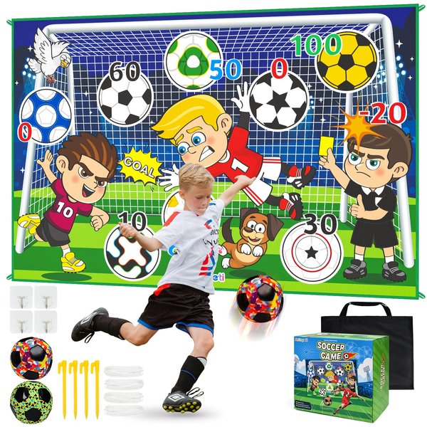 Dr.Rapeti Soccer Ball Game Set for Kids Soccer Goal Game Mini Soccer Toy Game Set Indoor Outdoor Backyard Game Toddlers Gift Kids Gift for 3-10 Years Old Boys Toy