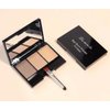 Eyebrow powder, 3-color eyebrow palette makeup to enhance eyebrows, eyebrow color powder with 10 eyebrow templates equipped with mirror for neutral eye makeup(001#)