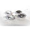 Generic Two small tiny dark gray or clear crystal hair pin clip barrettes fine hair (Primary color: Clear)