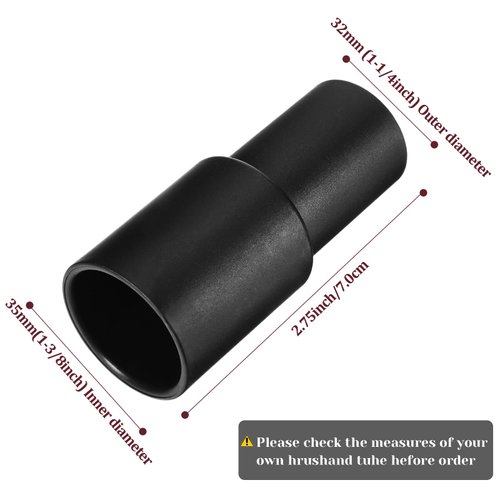 Vacuum Cleaner Adapter 35mm (1-3/8 Inch) to 31 mm (1-1/4 Inch) for Inner Diameter 32 mm Brush Fit to Outer Diameter 35 mm Tube Plastic Vacuum Hose Adapter(2 Pieces)