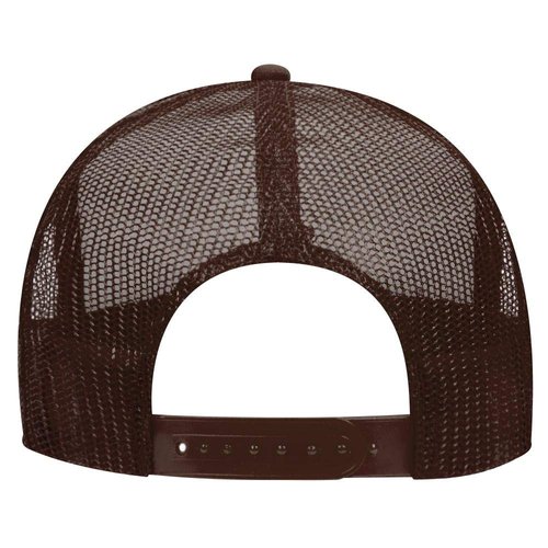 OTTO Polyester Foam Front 5 Panel High Crown Mesh Back Trucker Hat - BRN/Tan/BRN