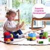 Edushape Train-Themed Soft Baby Blocks for Toddlers 1-3, 30 Pieces - Easy Storage in PVC Bag - Edu-Blocks Soft Blocks Foam Blocks - Stacking Blocks Building Blocks for Daycares and Preschools