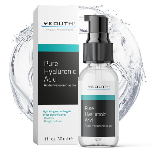 YEOUTH Pure Hyaluronic Acid Serum for Face 100%, Hydrating Serum for Dry & Dull Skin, Moisturizing Serum, Hyaluronic Serum for Face, Women & Men Face Serum 1oz