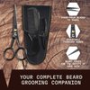 Striking Viking 5" Professional German Beard & Mustache Scissors - Moustache Grooming Kit For Trimming Facial Hair With Beard Scissors Beard Comb Mustache Comb & Carry Case - Moustache Scissor Men